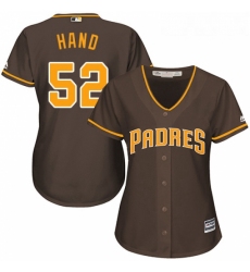 Womens Majestic San Diego Padres 52 Brad Hand Authentic Brown Alternate Cool Base MLB Jersey 