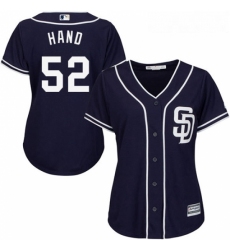 Womens Majestic San Diego Padres 52 Brad Hand Authentic Navy Blue Alternate 1 Cool Base MLB Jersey 
