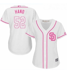 Womens Majestic San Diego Padres 52 Brad Hand Replica White Fashion Cool Base MLB Jersey 