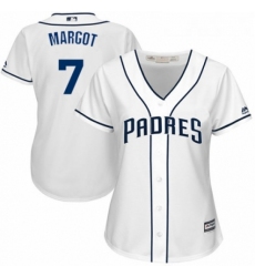 Womens Majestic San Diego Padres 7 Manuel Margot Authentic White Home Cool Base MLB Jersey 