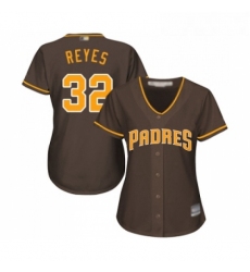 Womens San Diego Padres 32 Franmil Reyes Replica Brown Alternate Cool Base Baseball Jersey 