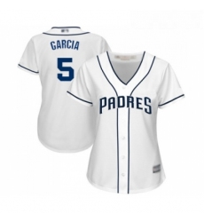 Womens San Diego Padres 5 Greg Garcia Replica White Home Cool Base Baseball Jersey 
