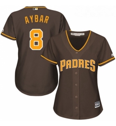 Womens San Diego Padres 8 Erick Aybar Brown Alternate Stitched MLB Jersey