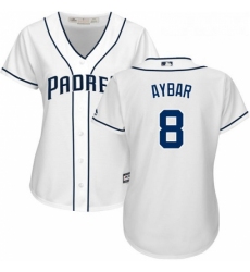 Womens San Diego Padres 8 Erick Aybar White Home Stitched MLB Jersey