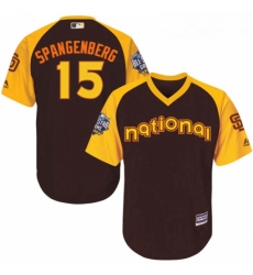 Youth Majestic San Diego Padres 15 Cory Spangenberg Authentic Brown 2016 All Star National League BP Cool Base Cool Base MLB Jersey
