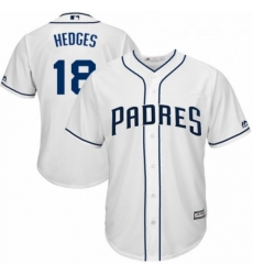 Youth Majestic San Diego Padres 18 Austin Hedges Authentic White Home Cool Base MLB Jersey 