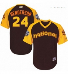 Youth Majestic San Diego Padres 24 Rickey Henderson Authentic Brown 2016 All Star National League BP Cool Base Cool Base MLB Jersey