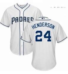 Youth Majestic San Diego Padres 24 Rickey Henderson Authentic White Home Cool Base MLB Jersey