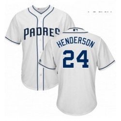 Youth Majestic San Diego Padres 24 Rickey Henderson Authentic White Home Cool Base MLB Jersey