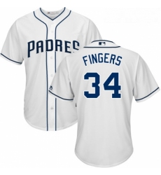 Youth Majestic San Diego Padres 34 Rollie Fingers Replica White Home Cool Base MLB Jersey