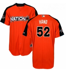 Youth Majestic San Diego Padres 52 Brad Hand Authentic Orange National League 2017 MLB All Star Cool Base MLB Jersey 