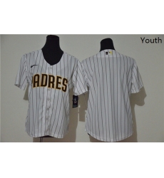 Youth Padres Blank White Youth Cool Base Jersey