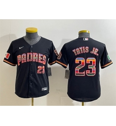 Youth San Diego Padres 23 Fernando Tatis Jr  Black Mexico Cool Base Stitched Baseball Jersey