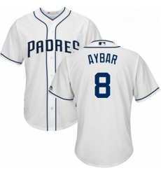 Youth San Diego Padres 8 Erick Aybar White Cool Base Stitched MLB Jersey