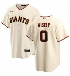 Men San Francisco Giants 0 Brett Wisely Cream Cool Base Stitched Jersey