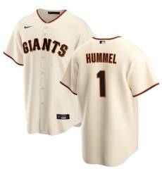 Men San Francisco Giants 1 Cooper Hummel Cream Cool Base Stitched Jersey