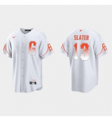 Men San Francisco Giants 13 Austin Slater Men 2021 City Connect White Fan Version Jersey