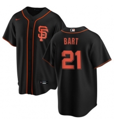 Men San Francisco Giants 21 Joey Bart Black Cool Base Stitched Jersey