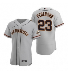 Men San Francisco Giants 23 Joc Pederson Grey Flex Base Stitched jersey
