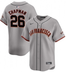 Men San Francisco Giants 26 Matt Chapman Grey 2024 Away Limited Stitched Baseball Jersey