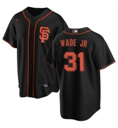 Men San Francisco Giants 31 LaMonte Wade Jr  Black Cool Base Stitched Jersey