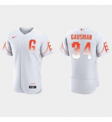 Men San Francisco Giants 34 Kevin Gausman Men 2021 City Connect Authentic White Jersey
