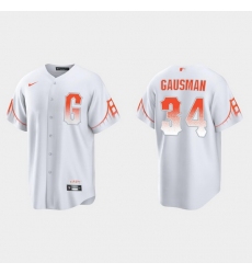 Men San Francisco Giants 34 Kevin Gausman Men 2021 City Connect White Fan Version Jersey