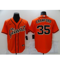 Men San Francisco Giants 35 Brandon Crawford Orange Stitched MLB Cool Base Nike Jersey