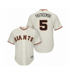 Men San Francisco Giants #5 Mike Yastrzemski Authentic Cream Home Cool Base Baseball Player Jersey