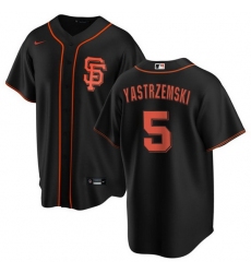 Men San Francisco Giants 5 Mike Yastrzemski Black Cool Base Stitched Jersey
