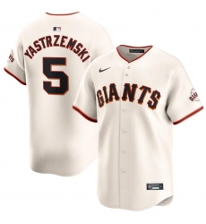 Men San Francisco Giants 5 Mike Yastrzemski Cream Home Limited Stitched Baseball Jersey