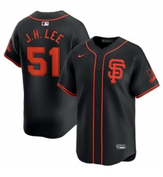 Men San Francisco Giants 51 Jung Hoo Lee Black 2024 Black AlternateLimited Stitched Baseball Jersey
