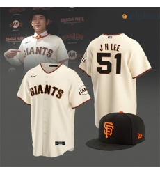 Men San Francisco Giants 51 Jung Hoo Lee Cream Home Nike Jersey
