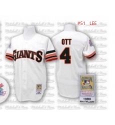 Men San Francisco Giants #51 LEE Throwback White Stitched Jersey
