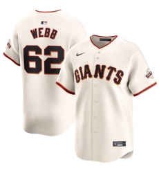 Men San Francisco Giants 62 Logan Webb Cream Home Limited Stitched Baseball Jersey
