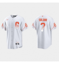 Men San Francisco Giants 7 Donovan Solano Men 2021 City Connect White Fan Version Jersey