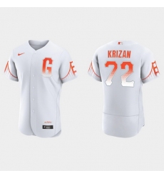 Men San Francisco Giants 72 Jason Krizan Men 2021 City Connect Authentic White Jersey
