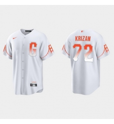 Men San Francisco Giants 72 Jason Krizan Men 2021 City Connect White Fan Version Jersey
