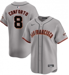 Men San Francisco Giants 8 Michael Conforto Grey Away Limited Stitched Baseball Jersey