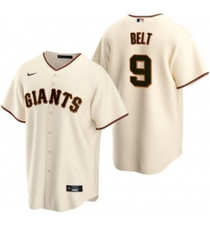 Men San Francisco Giants 9 Brandon Belt Cream Cool Base Stitched Jersey