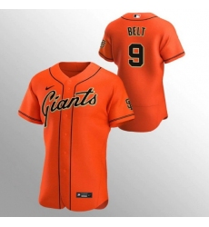 Men San Francisco Giants 9 Brandon Belt Orange Flex Base Stitched Jersey