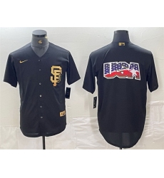 Men San Francisco Giants Black Team Big Logo Cool Base Stitched Baseball Jersey
