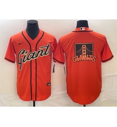 Men San Francisco Giants Orange Team Big Logo Cool Base Stitched Baseball JerseyS