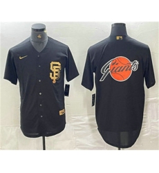 Men San Francisco Giants Team Big Logo Black Gold Cool Base Stitched Baseball Jerseys