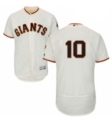 Mens Majestic San Francisco Giants 10 Evan Longoria Cream Home Flex Base Authentic Collection MLB Jersey