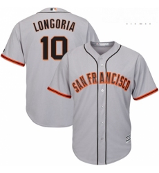 Mens Majestic San Francisco Giants 10 Evan Longoria Replica Grey Road Cool Base MLB Jersey 