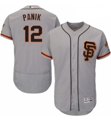 Mens Majestic San Francisco Giants 12 Joe Panik Grey Alternate Flex Base Authentic Collection MLB Jersey