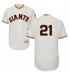Mens Majestic San Francisco Giants 21 Deion Sanders Cream Home Flex Base Authentic Collection MLB Jersey
