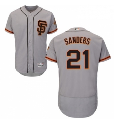 Mens Majestic San Francisco Giants 21 Deion Sanders Grey Alternate Flex Base Authentic Collection MLB Jersey