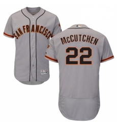 Mens Majestic San Francisco Giants 22 Andrew McCutchen Grey Road Flex Base Authentic Collection MLB Jersey 